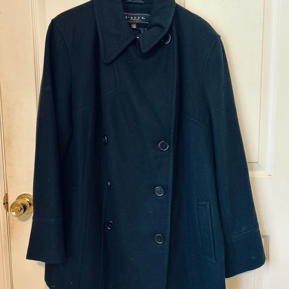 Black Pea Coat by Giacca